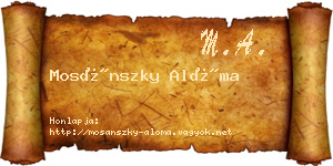 Mosánszky Alóma névjegykártya